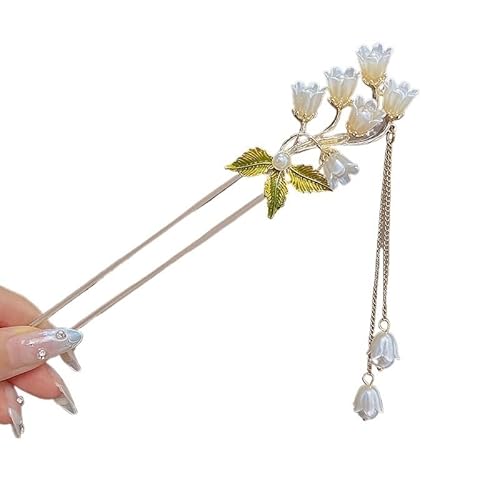1 x Haarspange im chinesischen Stil für Frauen, Haarnadeln, Blume, handgefertigt, Schmuck, Zubehör, Haarschmuck (13) von BODOBTF