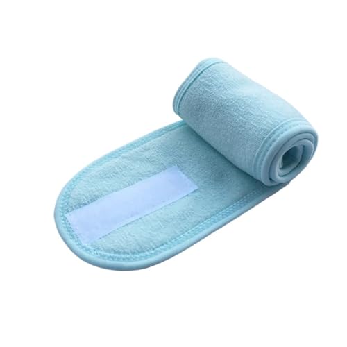 2 x verstellbare breite Haarbänder für Yoga, Spa, Bad, Dusche, Make-up, Waschen, Gesicht, Kosmetik-Stirnband für Damen, Make-up-Zubehör (CYAN) von BODOBTF