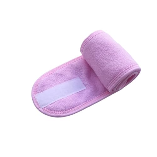 2 x verstellbare breite Haarbänder für Yoga, Spa, Bad, Dusche, Make-up, Waschen, Gesicht, Kosmetik-Stirnband für Damen, Make-up-Zubehör (Rosa) von BODOBTF