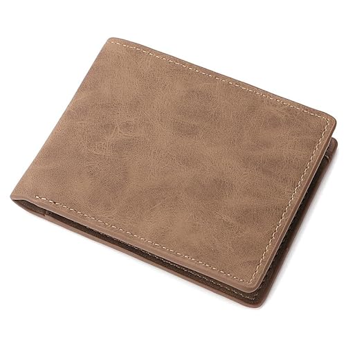 BODOBTF Herren Leder Geldbörsen Kleine Geldb rsen Design Dollar Preis Top Herren Dünne Brieftasche mit Münztasche, khaki, Einheitsgröße von BODOBTF