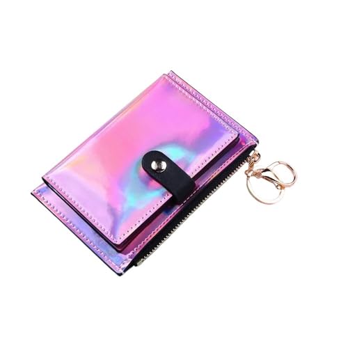 BODOBTF Laser Holografische Geldbörse für Damen, kleine Geldbörse, Clutch, Damen, Geldbörsen, Portfell, Reißverschluss, Handytasche, Carteras, Pruple, Einheitsgröße von BODOBTF