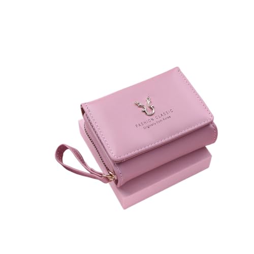 BODOBTF Luxusmarke Damen Kleine Geldbörse Weiblich Kartenhalter Kurze Geldbörsen mit Münzgeldbörse für Frauen Damen PU Leder Hasp Mini Clutch, rose, Einheitsgröße von BODOBTF