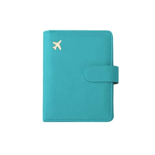 BODOBTF RFID-Reisepasshülle aus PU-Leder für Herren und Damen, Reisepasshülle mit Kreditkartenfach, Brieftaschenschutzhülle, blau, Einheitsgröße von BODOBTF