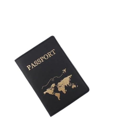 BODOBTF Reisepasshülle, Heißprägung, einfaches Flugzeug, Damen, Herren, Reisen, Hochzeit, Reisepasshülle, modisches Hochzeitsgeschenk, Black-C, Einheitsgröße von BODOBTF