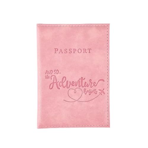 BODOBTF Reisepasshülle mit Farbwechsel, Buchstaben-Druck, Reisepasshülle, Flugticket-Clip, für Herren und Damen, Reisezubehör, rose, Einheitsgröße von BODOBTF