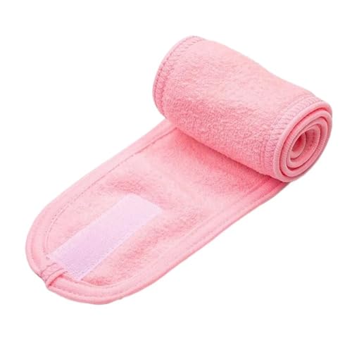 Damen-Stirnband, verstellbar, breit, für Yoga, Spa, Bad, Dusche, Make-up, Waschen, Gesicht, Kosmetik-Stirnband für Damen, Make-up-Zubehör (Rosa) von BODOBTF