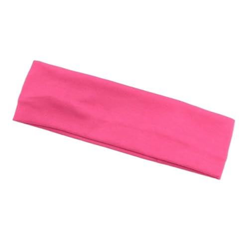 Elastisches Baumwoll-Haarband, modische Stirnbänder für Damen und Herren, solide, Laufen, Fitness, Yoga, Stretch-Make-up, Haar-Zubehör (Rosarot) von BODOBTF