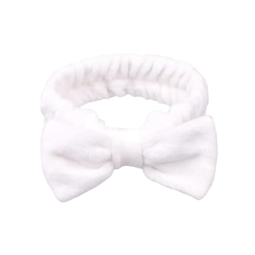 Frauen Solide Schleife Stirnbänder Korallen-Fleece Make-up Spa Waschen Gesicht Turban Kopf Wrap Mädchen Haar Handtuch Zubehör Stirnband Haarbänder (A) von BODOBTF