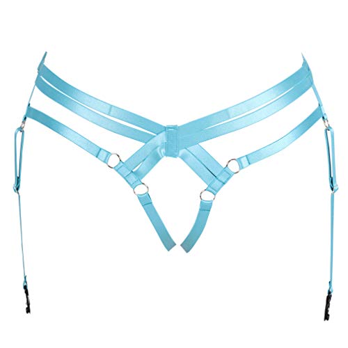 BODY CAGE Damen Bein Gürtel Geschirr Strumpfband Shorts Lange Schlauchriemen Punk Gothic Verstellbar, jadegrün, Einheitsgröße von BODY CAGE