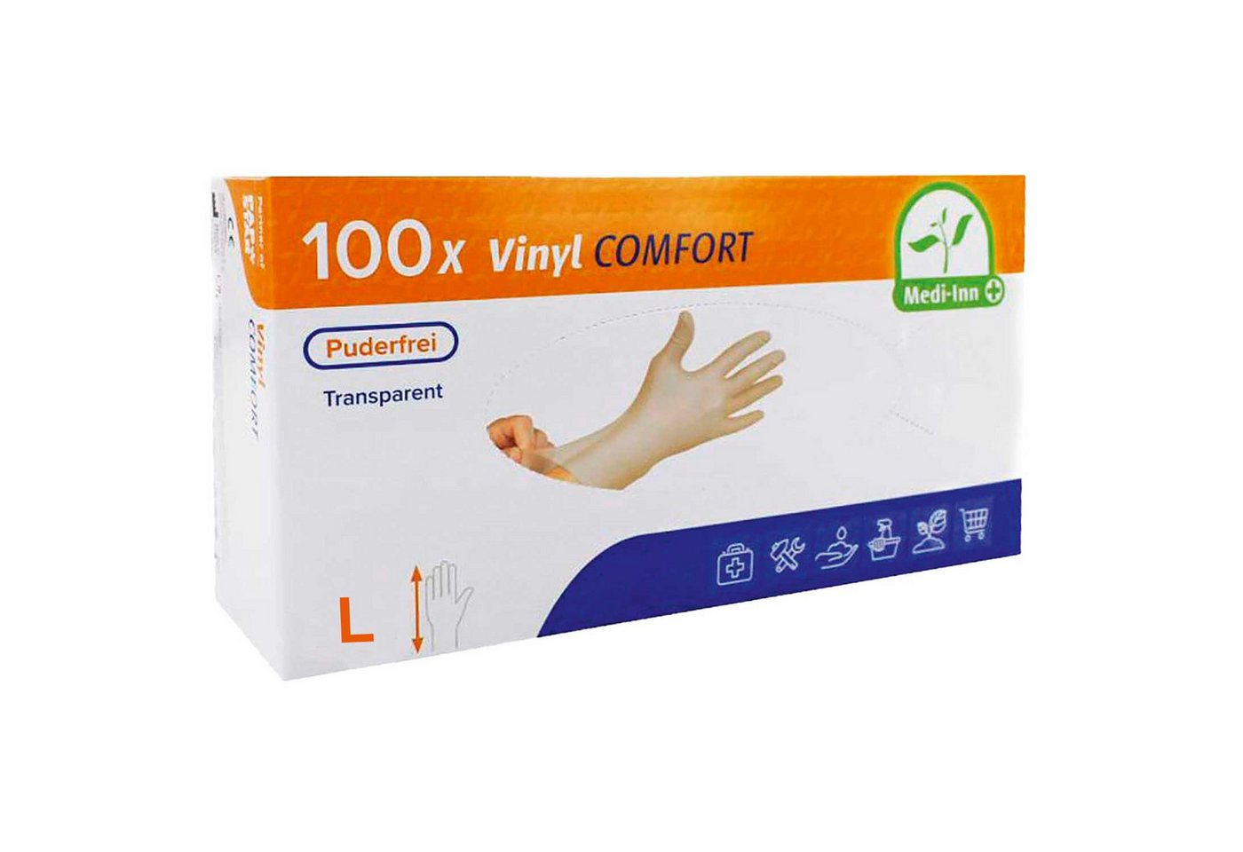 BODY PRODUCTS Relax Pharma und Kosmetik GmbH Einweghandschuhe Einmalhandschuhe Vinyl - L (100-St) von BODY PRODUCTS Relax Pharma und Kosmetik GmbH