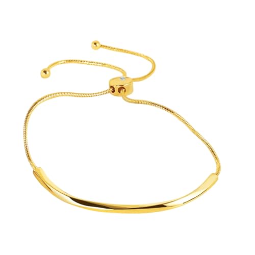 BODY16G CZCZ Verstellbare Schieberarmbänder für Damen, 14 Karat Gold, Edelstahl-Armband, trendiger Armreif, läuft nicht an, verstellbar, zierliche Armbänder für Damen BODY16G CZCZ Verstellbare Schieberarmbänder für Damen, 14 Karat Gold, Edelstahl-Armband, trendiger Armreif, läuft nicht an, verstellbar, zierliche Armbänder für Damen von BODY16G CZCZ