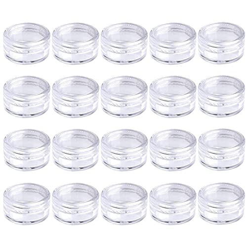 BODYA 20 Stück 3 g nachfüllbare transparente runde Kunststofftöpfe, leere Probendose, Aufbewahrungsbehälter mit Schraubdeckel für Kosmetik, Lotion, Creme, Make-up, Perlen, Lidschatten, Nagelpulver, BODYA 20 Stück 3 g nachfüllbare transparente runde Kunststofftöpfe, leere Probendose, Aufbewahrungsbehälter mit Schraubdeckel für Kosmetik, Lotion, Creme, Make-up, Perlen, Lidschatten, Nagelpulver, von BODYA