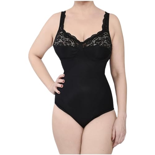 BODYPERFECT Damen Shapewear Formender Body Taillenformer Miederbody Shaping Bodysuit Made in Italy (Schwarz, XL) von BODYPERFECT