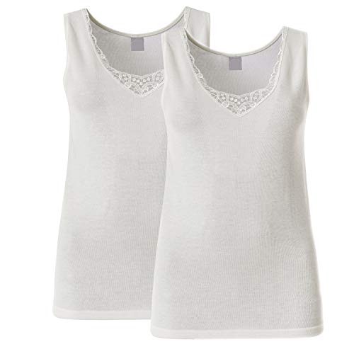 BODYPERFECT Damen Thermounterwäsche Wolle Unterhemd Baumwolle 2er Sparpack Made in Italy (Small) von BODYPERFECT
