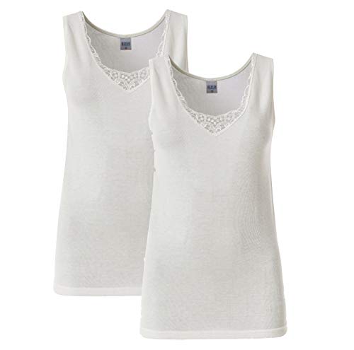 BODYPERFECT Damen Thermounterwäsche Wolle Unterhemd für Damen Baumwolle Wolle Damen Thermounterwäsche 2er Sparpack Made in Italy (X-Large) von BODYPERFECT
