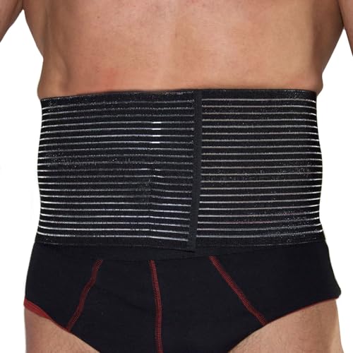 BODYPERFECT Postpartale Bauchband nach der Operation - Unisex-Linderung von Rückenschmerzen - Rückenstütze des Bauchbandbinders - Einstellbare Verschlusshöhe 16 cm (Schwarz, M) von BODYPERFECT