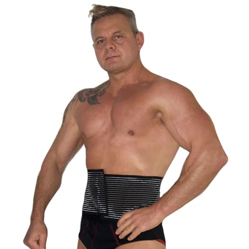 BODYPERFECT Postpartale Bauchband nach der Operation - Unisex-Linderung von Rückenschmerzen - Rückenstütze des Bauchbandbinders - Einstellbare Verschlusshöhe 16 cm (Schwarz, S) von BODYPERFECT