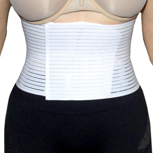 BODYPERFECT Postpartale Bauchband nach der Operation - Unisex-Linderung von Rückenschmerzen - Rückenstütze des Bauchbandbinders - Einstellbare Verschlusshöhe 16 cm (Weiß, S) von BODYPERFECT