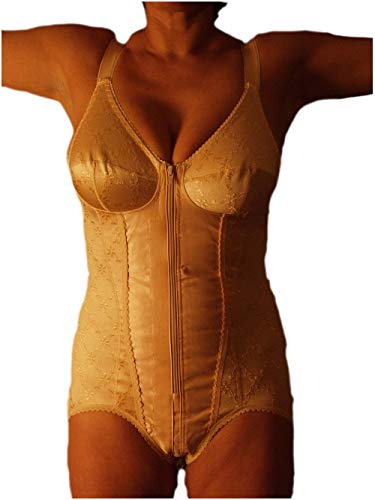 BODYPERFECT Schlanker Body mit Korsett und Schnürung Cup D (Nudo, L) von BODYPERFECT