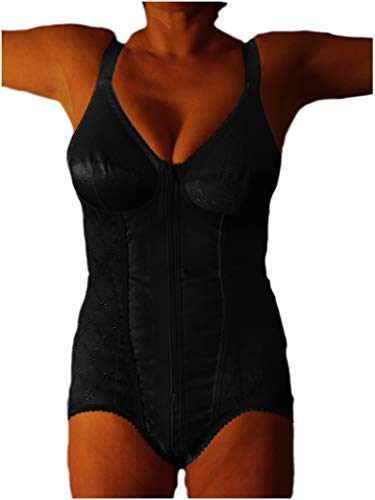 BODYPERFECT Schlanker Body mit Korsett und Schnürung Cup D Bodysuit Body shaper damen Korselett mit strumpfhalter XXL von BODYPERFECT