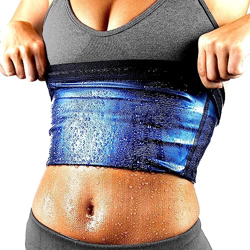BODYSUNER Taillentrainer Trimmer Schweißgürtel Band für Frauen Unterbauchfett Sauna Schlankheitsgürtel Anzug Workout, Blau, Small-Medium BODYSUNER Taillentrainer Trimmer Schweißgürtel Band für Frauen Unterbauchfett Sauna Schlankheitsgürtel Anzug Workout, Blau, Small-Medium von BODYSUNER