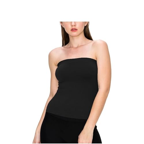 BODYWEAR LTD Ärmelloses Damen-Bandeau-Top mit Rüschen, trägerlos, Größe 38-46, Schwarz , X-Large BODYWEAR LTD Ärmelloses Damen-Bandeau-Top mit Rüschen, trägerlos, Größe 38-46, Schwarz , X-Large von BODYWEAR LTD