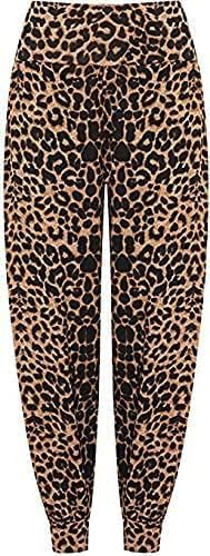 BODYWEAR LTD Haremshose für Damen in Übergröße, volle Länge, Viskose, Stretch, lockere Passform, Freizeitkleidung, elastischer Bund, braun, 38-40 von BODYWEAR LTD