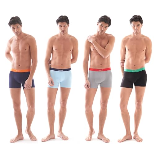 BOEBCO Premium Boxershorts Herren I 4er Pack I Extra weiches Gewebe I Enthält Lenzing Modal und Bio-Baumwolle I Atmungsaktiv, Leicht, Feuchtigkeitsabführend Unterhosen Männer I M von BOEBCO