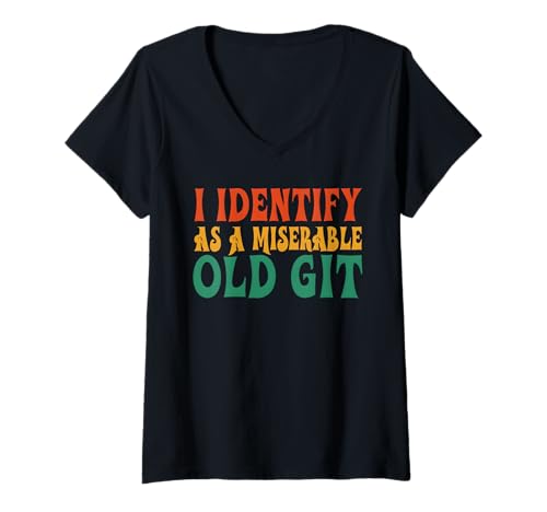 Damen Identifizieren Sie sich als miserable alte Git, lustiges Design für alte Männer T-Shirt mit V-Ausschnitt Damen Identifizieren Sie sich als miserable alte Git, lustiges Design für alte Männer T-Shirt mit V-Ausschnitt von BOEC Gear
