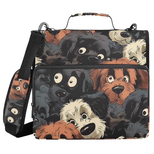 BOENLE 3-Ringbuch mit Reißverschluss, gut verhaltene Hunde, Fächermappe mit Schultergurt von BOENLE