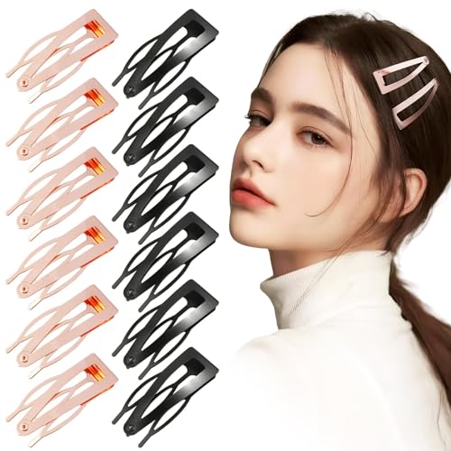 BOFUNX 12 Stücke Damen Snap Haarspangen Metall Doppelkrallen Doppelgriff Snap Haarspangen Metall Snap Haar Spange Mini Haarclips für Mädchen Frauen von BOFUNX