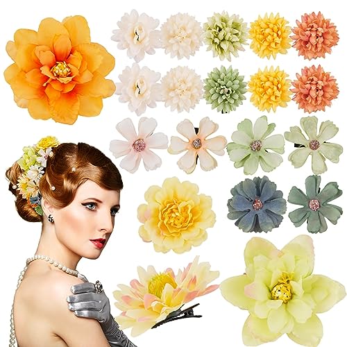 BOFUNX 20 Stücke Blumen Haarspange Blumen Haarclips Mädchen Haarklammern Kinder Damen Haarschmuck Party Hochzeit von BOFUNX