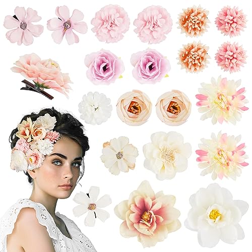 BOFUNX 21 Stücke Blumen Haarspange Blumen Haarclips Mädchen Haarklammern Kinder Damen Haarschmuck Party Hochzeit von BOFUNX