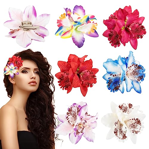 BOFUNX 6 Stücke Hawaii Haarspange Blumen Haarklammern Haarclip Brosche Haarschmuck Haarnadeln für Hochzeit Party Strand Sommer von BOFUNX