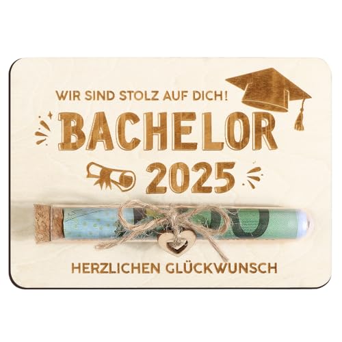 BOFUNX Bachelor Geschenk 2025 Geldgeschenk Verpackung Bachelor Abschluss Geschenk Bachelor Prüfung Bestanden mit Reagenzgläser für Jungen Mädchen Bachelor Abschluss Glücksbringer Prüfung von BOFUNX