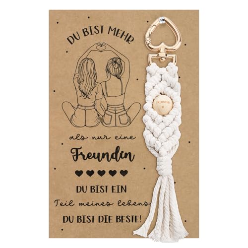 BOFUNX Freundin Geschenk Freundin Schlüsselanhänger mit Karte, Geburtstag Weihnachten Neujahr Geschenk Glücksbringer für Beste Freundin von BOFUNX