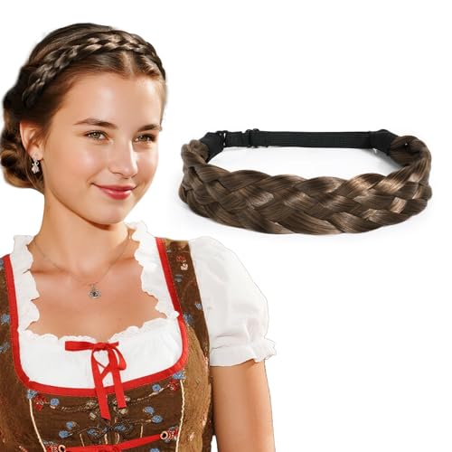 BOFUNX Haarband Zopf Geflochten Haarreif Stirnband Damen Dirndl Zopf Haarschmuck für Oktoberfest Hochzeit Party von BOFUNX