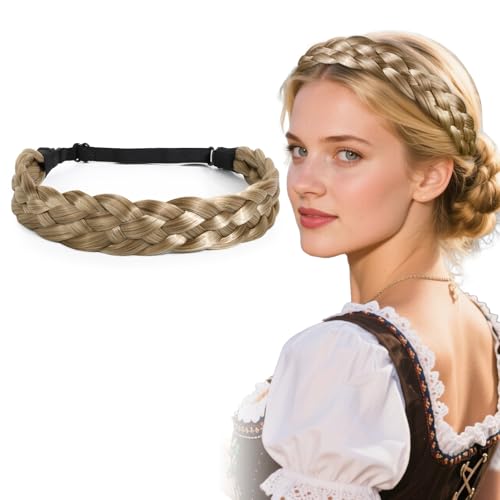 BOFUNX Haarband Zopf Geflochten Haarreif Stirnband Damen Dirndl Zopf Haarschmuck für Oktoberfest Hochzeit Party von BOFUNX