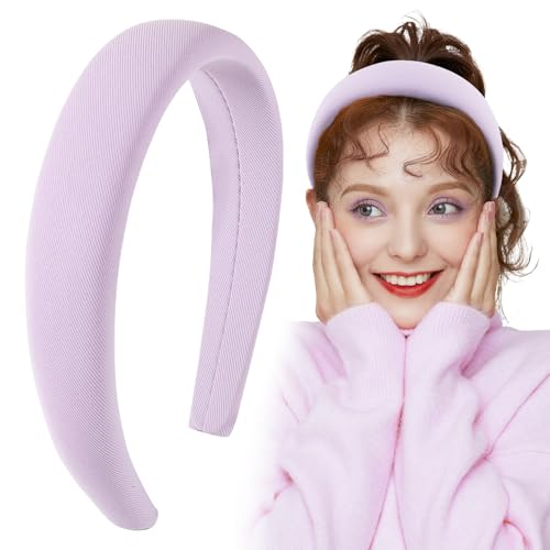 BOFUNX Haarreif Lila Haarreif Breit Haarband Stirnband Haarschmuck für Damen Mädchen von BOFUNX