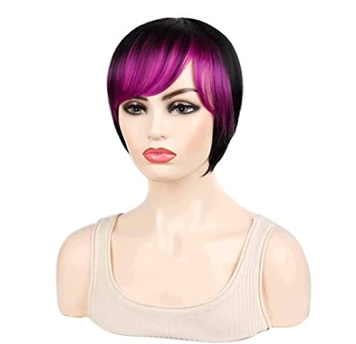 Haar PerüCke Frauen Perücken Farbe Kurze Glatte Haare Perücken Natürliche Perücken Synthetische Perücke Pixie Cut Perücken TäGlichen Gebrauch PerüCke (Color : A, Size : A) von BOGAZY