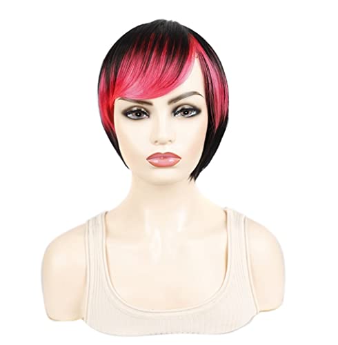 Haar PerüCke Frauen Perücken Farbe Kurze Glatte Haare Perücken Natürliche Perücken Synthetische Perücke Pixie Cut Perücken TäGlichen Gebrauch PerüCke (Color : D, Size : A) von BOGAZY