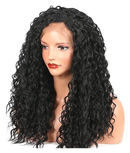 Haar PerüCke Haarersatzperücke ， Perücke Pony Perücke Frauen Perücke Chemische Faser T-Spitze Kopfbedeckung TäGlichen Gebrauch PerüCke (Color : Black, Size : 14in) von BOGAZY