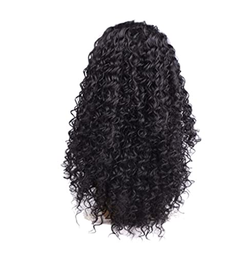 Haar PerüCke Lange Lockige Perücke Für Afrikanische Frauen Natürliche Synthetische Perücke Lange Lockige Gewellte Perücke TäGlichen Gebrauch PerüCke (Color : Black, Size : 24in) von BOGAZY