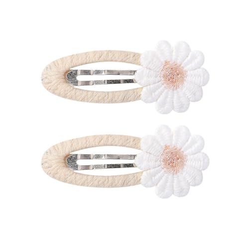 BOGEEL 2 Stück Stoff-Haarspangen, Blumen-Haarnadeln, Stoff-Haarspange, Kinder-Haarschmuck, Haarspangen, bequem, Stoff von BOGEEL