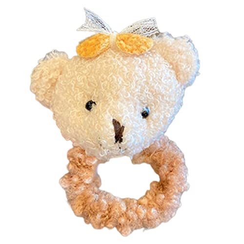 Bären-Haargummi, Plüsch-Haargummi, Tier-Haargummis für Frauen und Mädchen, Haarstyling-Werkzeuge, Berber-Fleece-Krawatte, Sherpa von BOGEEL