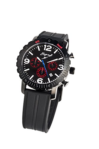 BOGEY Herren Chronograph Quarz Uhr mit Gummi Armband BSFS008RDBK BOGEY Herren Chronograph Quarz Uhr mit Gummi Armband BSFS008RDBK von BOGEY