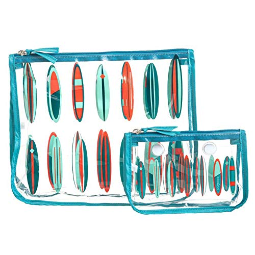 Bogg Bag Transparenter Designer-Reißverschluss-Einsatz (2er-Set) Reise-Organizer Aufbewahrung Pop In (Surfbretter) von BOGG BAG