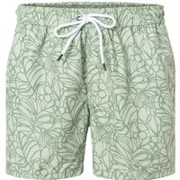 BOGGI MILANO Herren Badeshorts grün Mikrofaser Gemustert von BOGGI MILANO