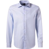 BOGGI MILANO Herren Hemd blau Baumwolle meliert Slim Fit von BOGGI MILANO