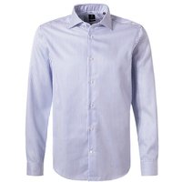 BOGGI MILANO Herren Hemd blau Baumwolle gestreift Slim Fit von BOGGI MILANO